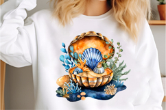 Watercolor Ocean Animals Clipart Product Image 3