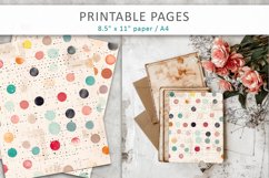 dots old paper printables, scrapbook paper Product Image 1