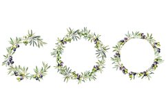 Watercolor Olive branches frames