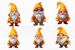 Orange Gnome Watercolor Clipart Bundle Product Image 4