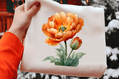 Watercolor Orange Tulip Clipart Product Image 2