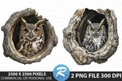 Watercolor Owl Illustration PNG Clipart Product Image 1