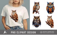 Watercolor Owl Clipart , Forest Animal Clipart Product Image 1