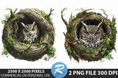 Watercolor Owl Illustration PNG Clipart Product Image 1