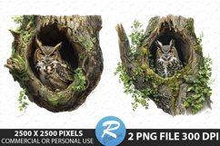 Watercolor Owl Illustration PNG Clipart Product Image 1