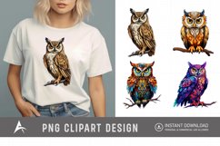Watercolor Owl Clipart , Forest Animal Clipart Product Image 1