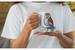 Watercolor Owl Christmas Mug sublimation design Product Image 2