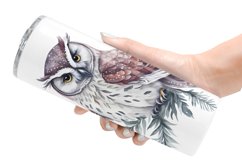 Watercolor Owl Christmas Tumbler Sublimation Wrap Product Image 6