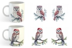 Watercolor Owl Christmas Mug sublimation design Product Image 6
