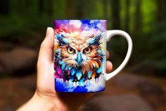 Watercolor Owl Clipart Mug Wrap Sublimation Background Product Image 2