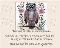 Beautiful Watercolor OWL Tumbler Wrap PNG Product Image 2