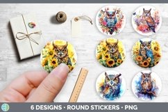 Bundle of six Watercolor Stickers designs.