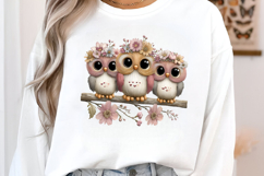 Watercolor Owl Trio Clipart Product Image 2