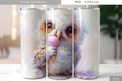 Cute Watercolor Owl Tumbler Design|Bird Sublimation Product Image 1