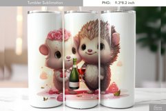 Cute Watercolor Hedgehog Tumbler Design|Animal Sublimation Product Image 1