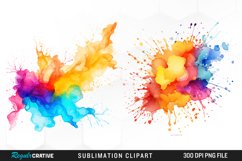 Watercolor Paint Splatter Image Clipart Product Image 1