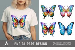Watercolor Painted Butterflies Clipart Product Image 1