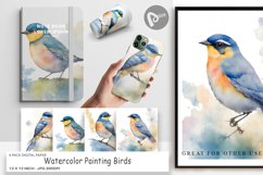 Digital Paper Watercolor Painting Birds Product Image 1