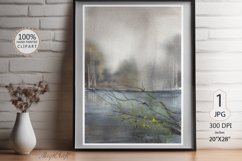 Watercolor landscape painting, Digital Print poster Wall Art Product Image 1