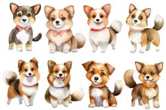 Watercolor Painting Cartoon Dog Clipart Bundle Product Image 3