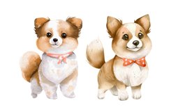 Watercolor Painting Cartoon Dog Clipart Bundle Product Image 6