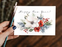 New Year Card Watercolor. Christmas Card Printable PNG Product Image 5