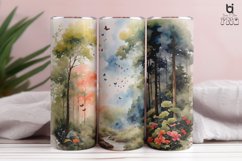 watercolor painting of a forest landscape 3D Tumbler Wrap Product Image 4