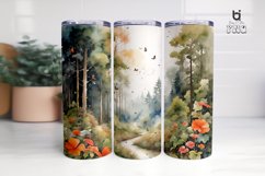 watercolor painting of a forest landscape 3D Tumbler Wrap Product Image 5