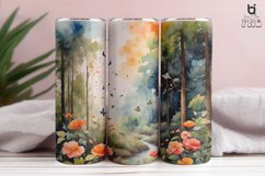 watercolor painting of a forest landscape 3D Tumbler Wrap Product Image 6