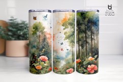 watercolor painting of a forest landscape 3D Tumbler Wrap Product Image 9