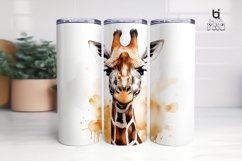Watercolor Giraffe Sublimation Tumbler Design Product Image 2