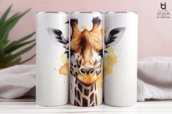 Watercolor Giraffe Sublimation Tumbler Design Product Image 3