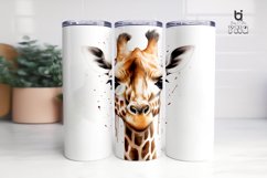 Watercolor Giraffe Sublimation Tumbler Design Product Image 4