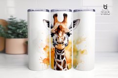 Watercolor Giraffe Sublimation Tumbler Design Product Image 8