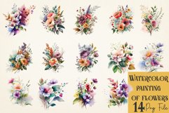 Watercolor Flowers Clipart Bundle Product Image 1