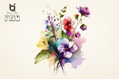 Watercolor Flowers Clipart Bundle Product Image 13