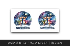 Watercolor pair of cute reindeer night stars Merry Christmas quote print 20 oz tumbler skinny mug wrap clipart t-shirt sublimation printable design