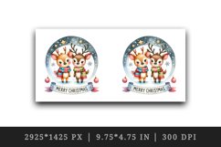 Watercolor pair of cute reindeer night stars Merry Christmas quote print 20 oz tumbler skinny mug wrap clipart t-shirt sublimation printable design