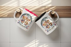 Watercolor pair of cute reindeer night stars Merry Christmas quote print 20 oz tumbler skinny mug wrap clipart t-shirt sublimation printable design