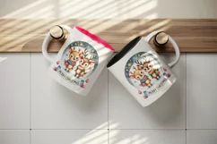 Watercolor pair of cute reindeer night stars Merry Christmas quote print 20 oz tumbler skinny mug wrap clipart t-shirt sublimation printable design