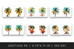 Watercolor summer palm tree design wrap sublimation bundle for customize your mug