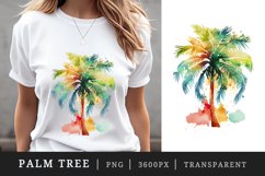Watercolor summer palm tree t-shirt sublimation print designs bundle