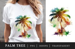 Watercolor summer palm tree t-shirt sublimation print designs bundle