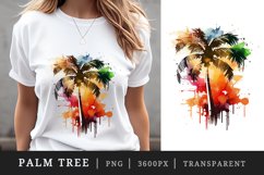 Watercolor summer palm tree t-shirt sublimation print designs bundle