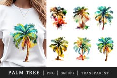 Watercolor summer palm tree t-shirt sublimation print designs bundle