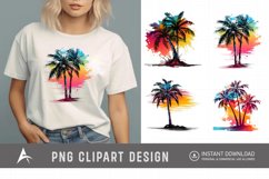 Watercolor Palm Trees Clipart Product Image 1