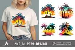 Watercolor Palm Trees Clipart Product Image 1