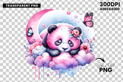 watercolor panda cloud png, cute panda clipart, baby panda watercolor, nursery panda sublimation, pastel panda png, dreamy panda clipart, watercolor panda printable, panda cloud art, baby shower panda png, watercolor animal design