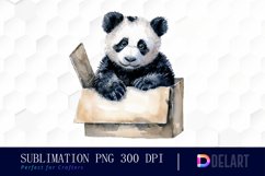 Panda In Box Illustration Clipart Product Image 1