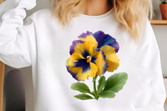 Watercolor Pansy Flower Clipart Product Image 2